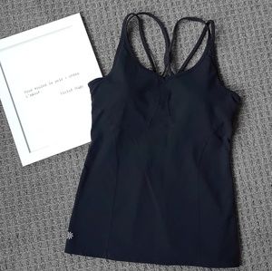 Athleta black fitted built in bra tank